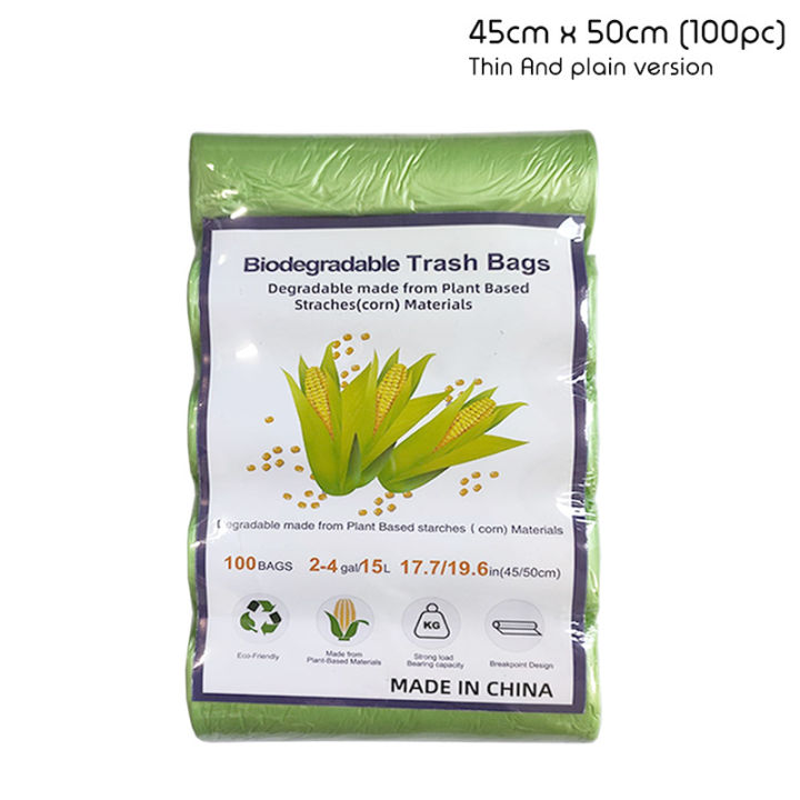 50pcs/100pcs Biodegradable Trash Bag 100 Compostable Ecofriendly Bin Bag Lazada Singapore