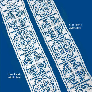 10Yard  Jesus Lace Fabric Needlework 8cm DIY Embroidered Clothes Table Runner Skirt Curtain Dress Sewing Trim Accessories