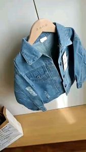 Jaket Anak Perempuan BOUQUET Jeans Lengan Panjang Bordir Bunga Import