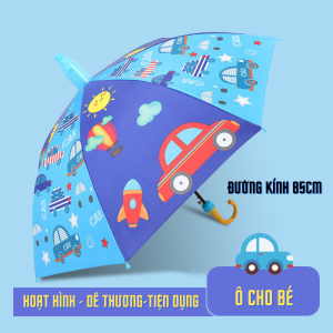 Ô trẻ em hoạt hình che mưa che nắng. Ô dù cho bé trai che mưa dày dặn cứng cáp họa tiết (khủng long ô tô siêu nhân…)