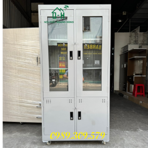 TỦ HỒ SƠ KÍNH TĨNH ĐIỆN MÀU XÁM CÓ BÁNH XE GIÁ RẺ TẠI XƯỞNG HCM