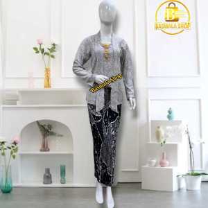 Kebaya Brokat Kutu baru Lengan Panjang Setelan Kondangan dan Wisuda Kekinian