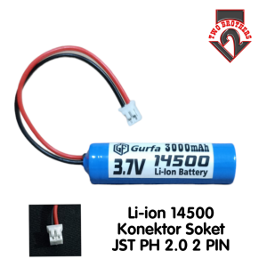 Baterai Speaker /Baterai Alat Elektronik Lainnya 14500Soket PH 2.0 2Pin 3.7V - 3000mAh
