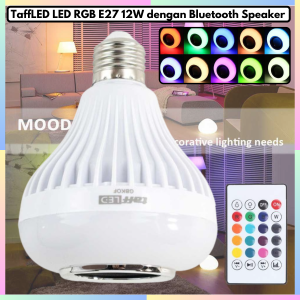 FAST DELIVERY TaffLED Speaker Bluetooth Bohlam Full Bass LED RGB E27 12W dengan Remote