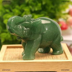 [COD] jiameitan Elephant Statue Figurine Natural Amethyst Rose Quartz Animals Sto