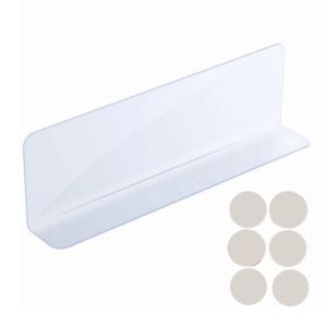RGFV ic Shelf Divider Panels 35cm Transparent Display Rack Separator Desk Gap Barrier L-Shaped Supermarket Shelf Dividers Supermarket