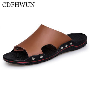 CDFHWUN Dép Dành Cho Nam Giới Và Phụ Nữ PU Da Lật Flip Flops Trong Nhà Giản Dị Dép Đi Trong Nhà Cao Su Duy Nhất Kích Thước Lớn 38-48