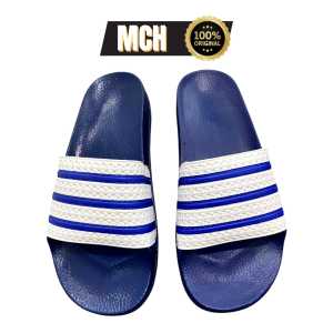 MOCHEL Sandal Selop Slide Fleksibel Terbaru Pria dan Wanita MOCHEL 03 Biru Putih Lis Biru Size 36-44