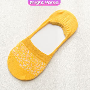 ถุงเท้าลูกไม้ ถุงเท้าผ้าฝ้าย ด้านล่างซิลิโคนกันลื่น  Lace socks