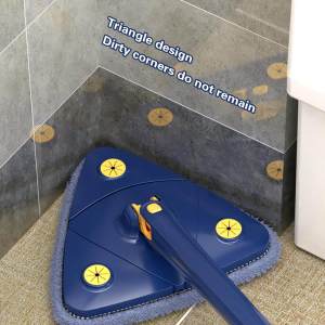 [SG SELLER]Self-Squeeze Dry Wet Triangular Mop Imitation Hand Twist Free Hand Wash Triangle Mop