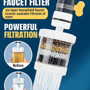 Kitchen sixlayer filter shower faucet
