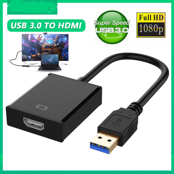 HD 1080P USB To HDMI Converter USB 3.0 Adapter Display 2 in 1 For ...