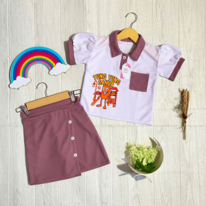 Setelan Anak Perempuan Model Rokcela / Jolina Oneset Gambar Tungtung Sahur 1-6 Tahun