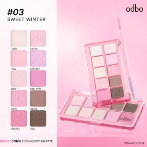 OD2029 ODBO ICONIC EYESHADOW PALETTE โอดีบีโอ ไอโคนิค อายแชโดว์ พาเลท พาเลทตา 10 เฉดสี