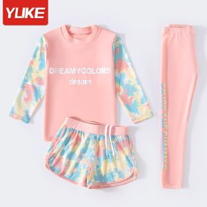 Bộ Đồ Bơi Trẻ Em YLIKE 3 Chi Tiết Đồ Bơi Cho Bé Đồ Bơi Bé Gái Đồ Bơi Cho Bé Gái Bộ Bơi Dài Tay Cho Bé