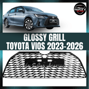 Toyota Vios 2023-2026 Glossy Grill with Honeycomb Pattern