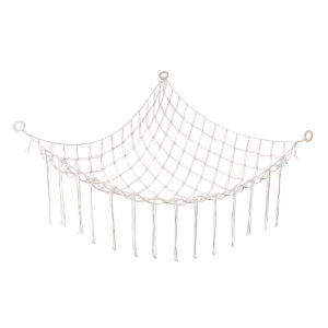 Doll Storage Hammock with Hook Hand-Woven Cotton Rope Decoration Wall Corner Large Toy Storage Net
