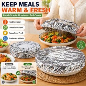 Food Grade Aluminum Foil Insulation Wrap Heat Resistant Food Warmer Cover Keep Food Warm Preserve Freshness Table Meal Warmer Safe