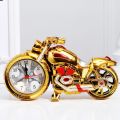 GLOWLITE Multipurpose Funny Vintage Art Crafts Arabic Numeral Home Decor Figurine Retrobedside Motorcycle Pattern Motorcycle Model Motorcycle Alarm Clock Ornament Bedside Clock. 