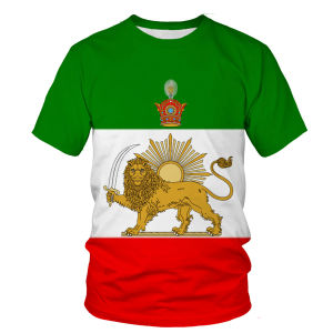 [Local Stock] VCC New Fashion Men Persia Flag 3D Print T Shirt Casual Top Short Sleeve Printed O Neck T-Shirt
