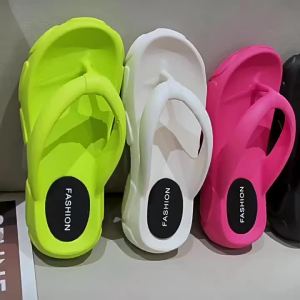 Summer EVA Wedge Thick-Soled Flip-Flops For Women Non-Slip Soft Sole Beach Vacation Sandals For Women