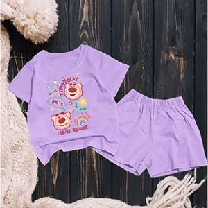 Bộ bé gái hình gấu dâu BEAR FLOWOR cho bé gái siêu xinh cho bé 6-24kg.BGL39.