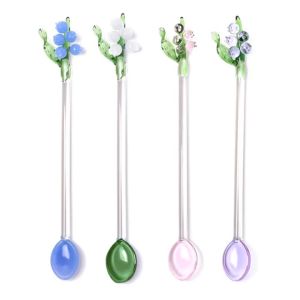 Kirilgu Flower Cake SpoonStirring Spoons Tableware Collection Coffee Mixing Spoon 8N6Y2
