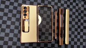 Applicable to Samsung Z Fold7/6/5 Phone case 4/3 Aluminum Alloy Double Hinge Attachment spen Touch Pen Case