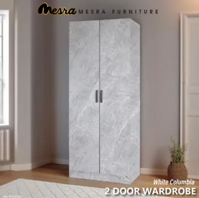 MESRA - 2 Door Wardrobe/Almari Baju / Almari Pakaian / almari murah / ikea almari / wardrobe / wardrobe murah/furniture murah/2 pintu almari baju/solid partical board material