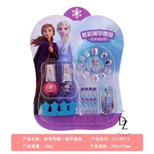 【READY STOCK】Frozen Kids Makeup Nail Art Set Glitter (Non Toxic and Safe)Nail Polish Sticker Girl Pretend Play (TOY81)