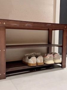 Bamboo shoe changing chair shoe rack stool household shoe changing stool reinforced healthy and moisture-proof