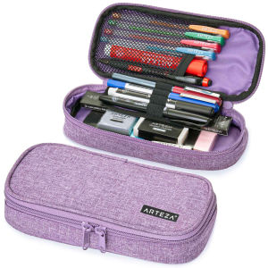Black Pencil Case Aesthetic Large Capacity Pencil Bag Oxford Cloth Pen Holder Box Portable Office School Stationery Bags