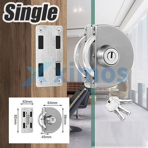 304 Stainless Steel Double Bolt Glass Door Lockdouble-Sided For 3/8-1/2(10mm-12mm)