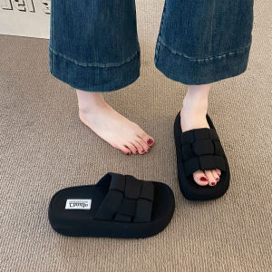 Thick-Soled WomenS Slip-On Sandals For Wearing With Dresses 2025 Summer New Versatile Beach Casual Woven Sandals