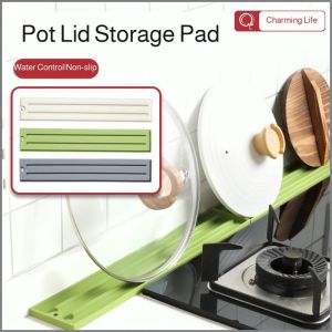 แผ่นกันลื่น กันลื่นและมั่นคง แผ่นเก็บฝาหม้อ ต่อต้านความรุนแรง หยิบและวางเบาๆ ไม่กลัวอุณหภูมิสูง