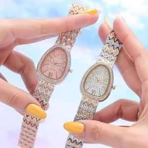 Womens Gift Watch Fashion Womens Watch Full Star Alloy Watch Womens Snake Retro Bracelet Watch 女士礼品手表时尚女表满天星合金手表女款蛇形复古手链表