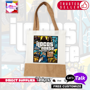 Ilocos Norte Eco Jute Souvenir Tote 12x14 Inches No Zipper Best for Gifts and Travel Keepsakes