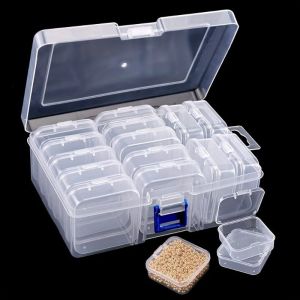 1 Set Beaded Storage Box Nail Art Jewelry Earring Plastic Bottle DIY Rhinestone Storage Container