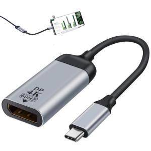 Dp 1.2 Để USB C Giao Diện Adapter cáp ngắn Dây 4K 60Hz truyền tín hiệu thiết kế gọn nhẹ Cho Máy Trạm
