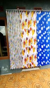 [Grosir] Terlaris Gorden satin motif bunga model pengait Gorden plisket jendela dan pintu Gorden kaca minimalis bahan tebal