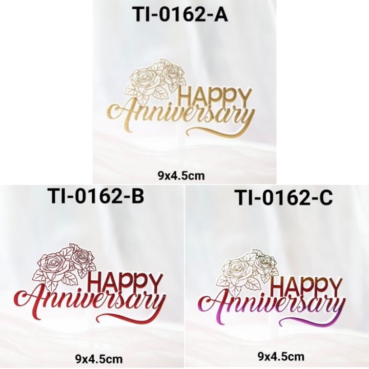 TSK TI162 - Tusukan Kue Cake Topper Hiasan Kue Happy Anniversary