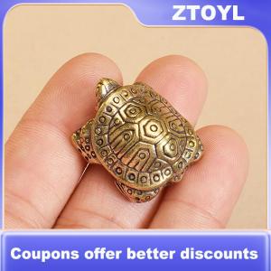 【ZTOYL】 1 cái đồ trang trí rùa bằng đồng nguyên khối Cổ Đồ trang trí mô phỏng trang trí bàn văn phòng tại nhà điêu khắc động vật Trường Thọ