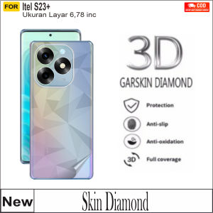 ITEL A70 S23 S23+ ANTI GORES BELAKANG SKIN DIAMOND 3D SPIRAL GARSKIN TRANSPARAN ANTI JAMUR