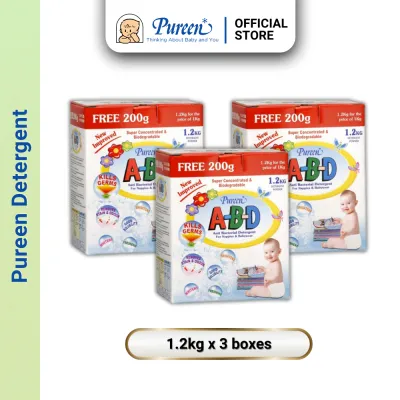PUREEN A-B-D DETERGENT POWDER 1.2KG X 3 BOXES