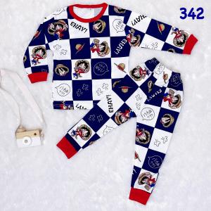 Aloha Baju Tidur Anak Untuk 1-10 tahun motif ONE PIECE kode 342 A