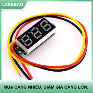 【LAKEBAO】 Siêu nhỏ màu xanh lá cây kỹ thuật số DC 0.28 inch siêu nhỏ kỹ thuật số DC điện áp Meter LED điện áp hiển thị có thể điều chỉnh hiển thị kỹ thuật số ba dây DC0-100V Pin Vôn kế