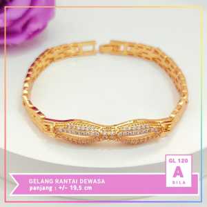 Nice Jewelry Gelang Dewasa Rantai Sisik Perhiasan Lapis Emas GL 120