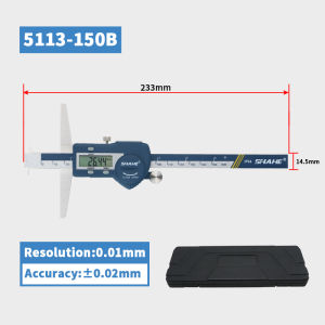SHAHE Double Hooks Digital Depth Vernier Caliper Inch and Millimeter Conversion Stainless Steel Calipers Measuring Tool