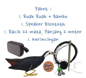 Paket komplit Jontrot MP3 Kareo Ruak Ruak Sawah ( PREMIUM ) plus Speaker Bluetooth plus Racik + Kerincingan