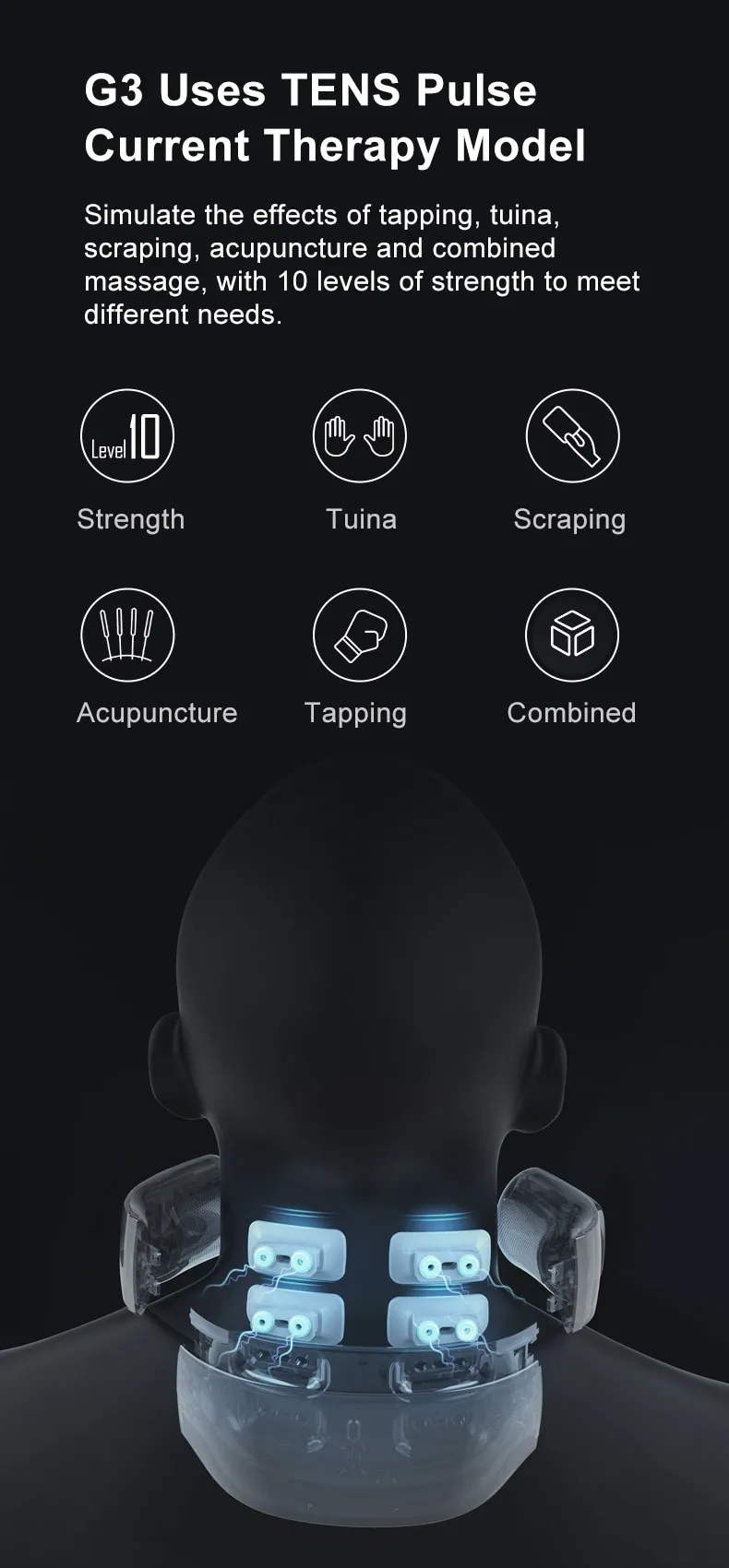 Gadgetoo Xiaomi Jeeback G3 Electric Wireless Neck Massager Tens Pulse Relieve